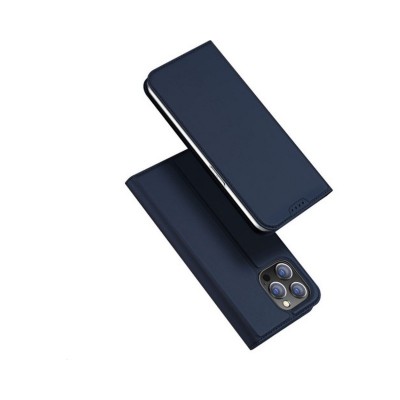 Husa iPhone 15 Pro Max, Flip Cover Duxducis Skin Pro, Albastru